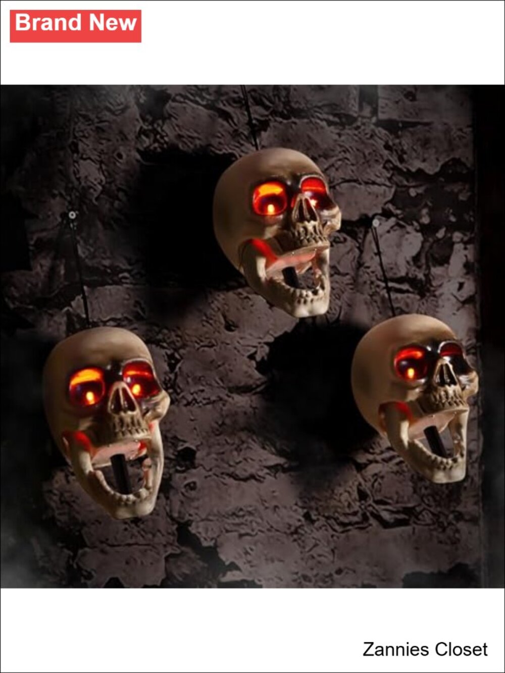 👻 3Pack Halloween Floating Scary Skull Hanging Animated Decor Sound Activated